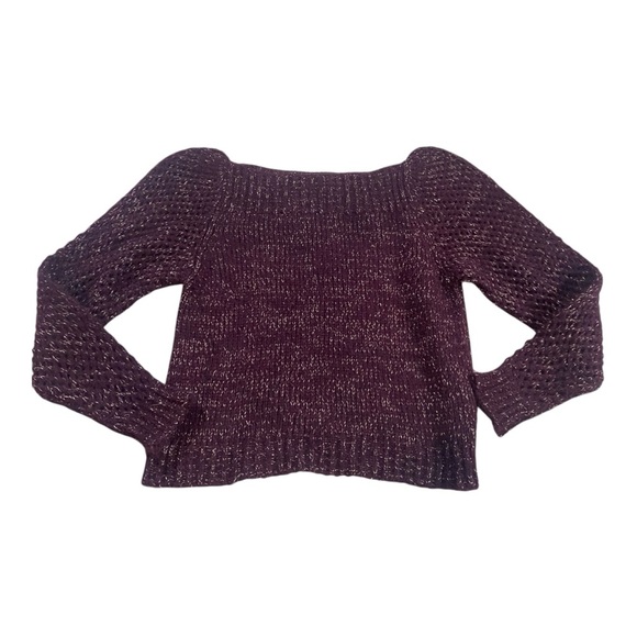 LoveShackFancy Rosie Pullover Sweater Alpaca Plum/Gold Sz L - Picture 3 of 4